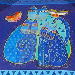 Pop-Up Umbrella:  Psychedelic Cats & Butterflies by Laurel Burch